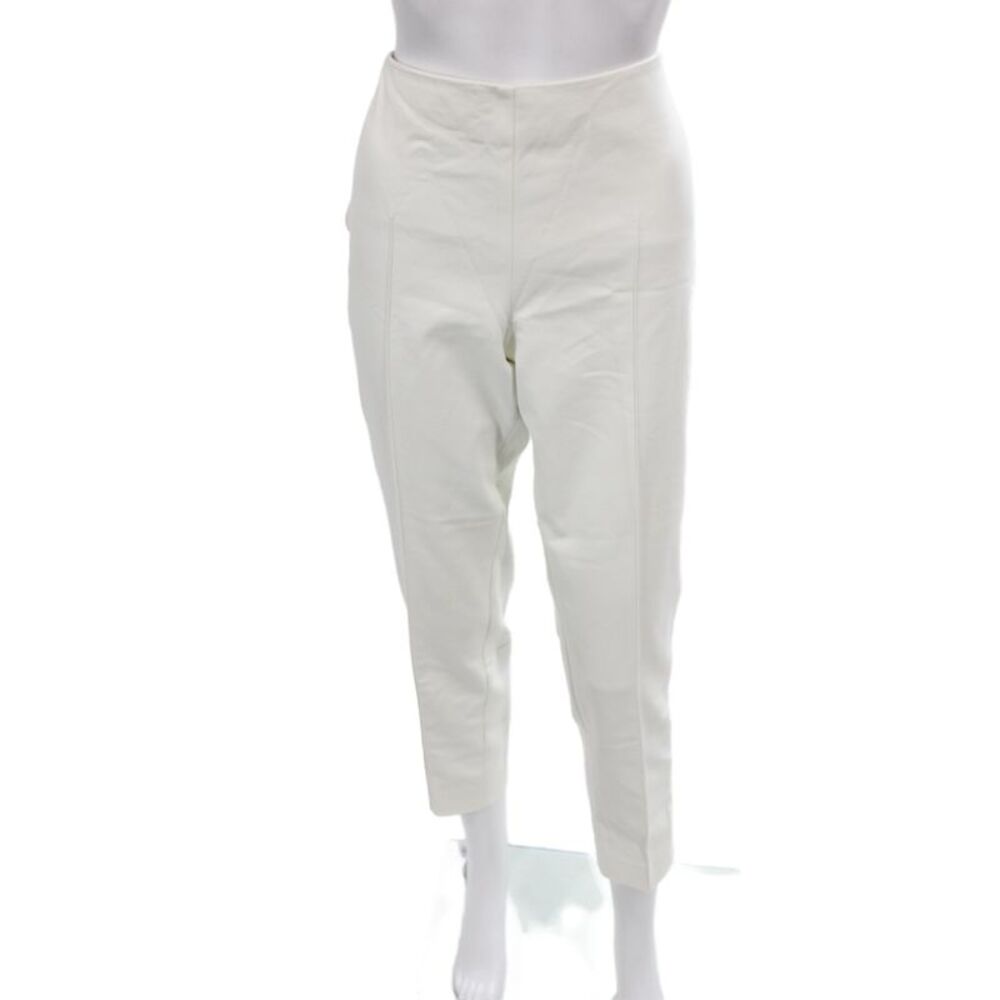 Akris Women Cropped Dress Pants White Zip Size 10
